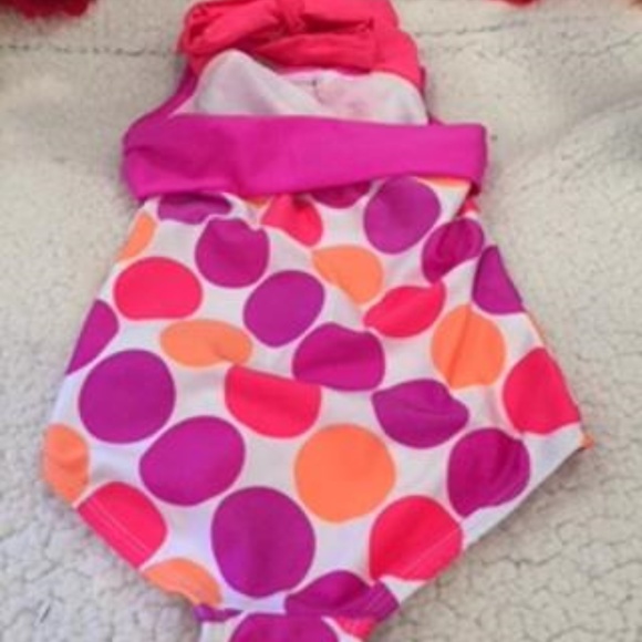 LOVE U LOTS WHITE MULTI-COLOR 1 PIECE SWIMWEAR - Picture 6 of 8